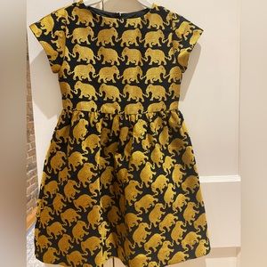 Crewcuts by JCrew black and gold elephant dress